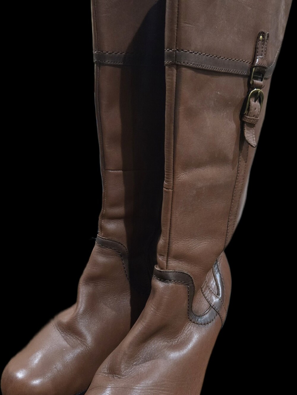Clarks Brown Leather Knee-High Riding Boots. Wide width, Wide Calf. Size 11
